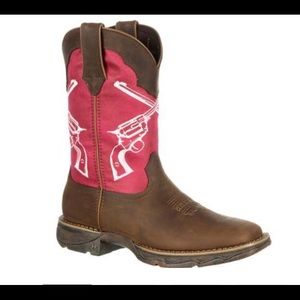 Ladies Leather Durango pink revolver boots